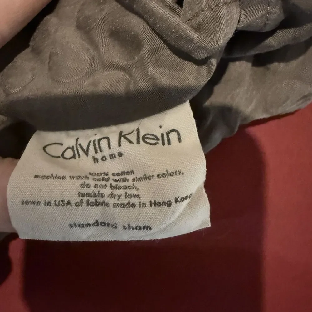 Calvin Klein Brown 100% Cotton Duvet Set 2 Shams Textured Polka Dot Cottage Boho